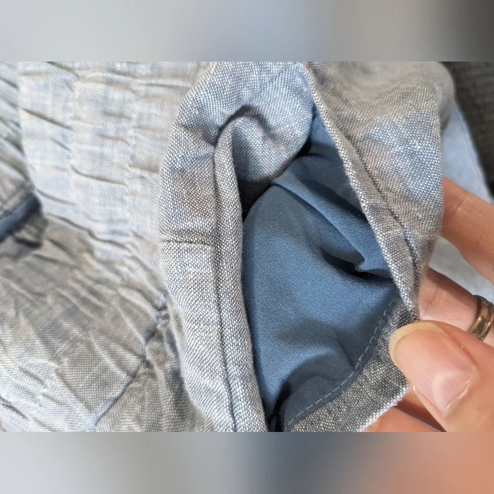 Athleta Cabo Linen Jogger Chambray Blue Size 6P - Picture 9 of 13
